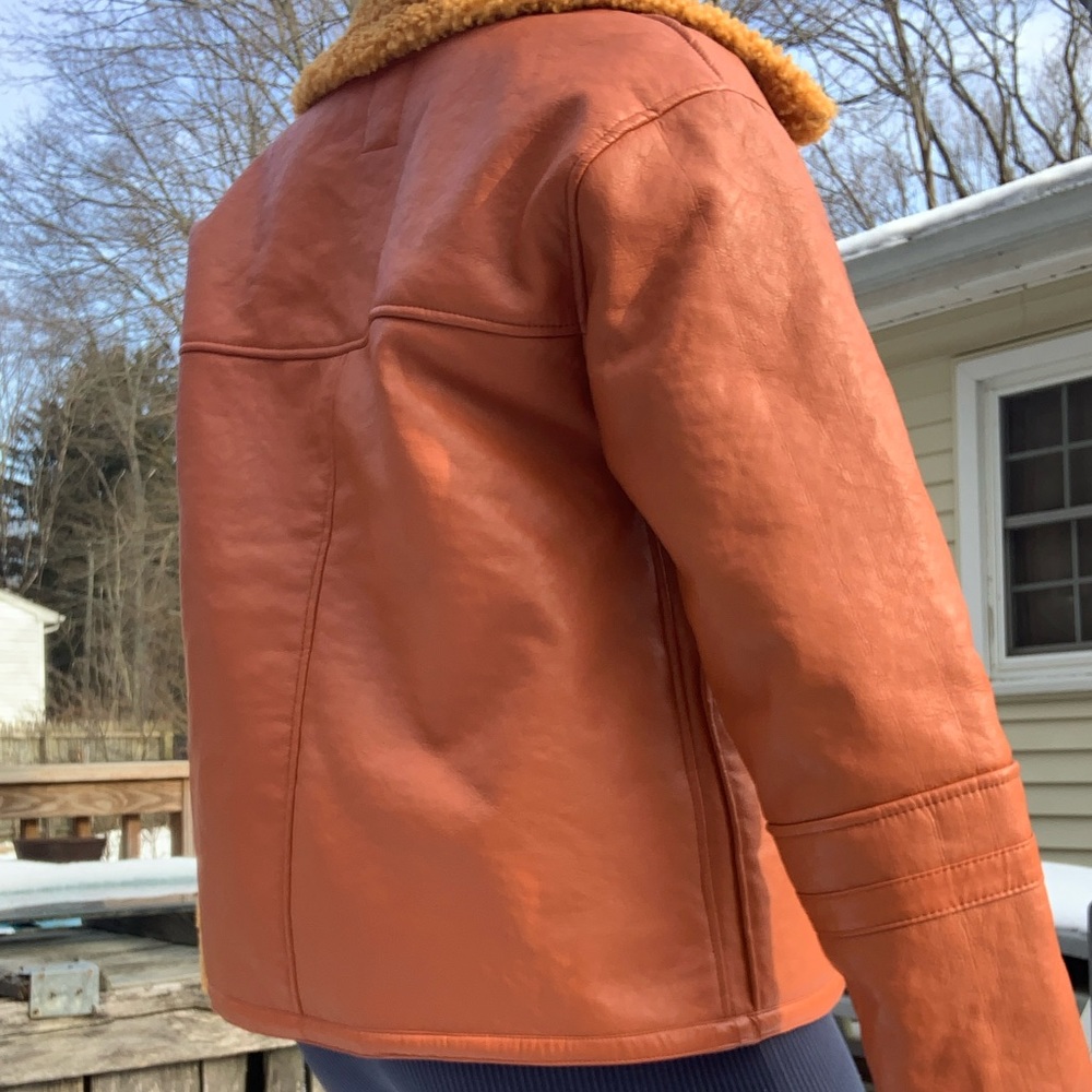 Free People vegan leather and sherpa jacket - Picture 2 of 6